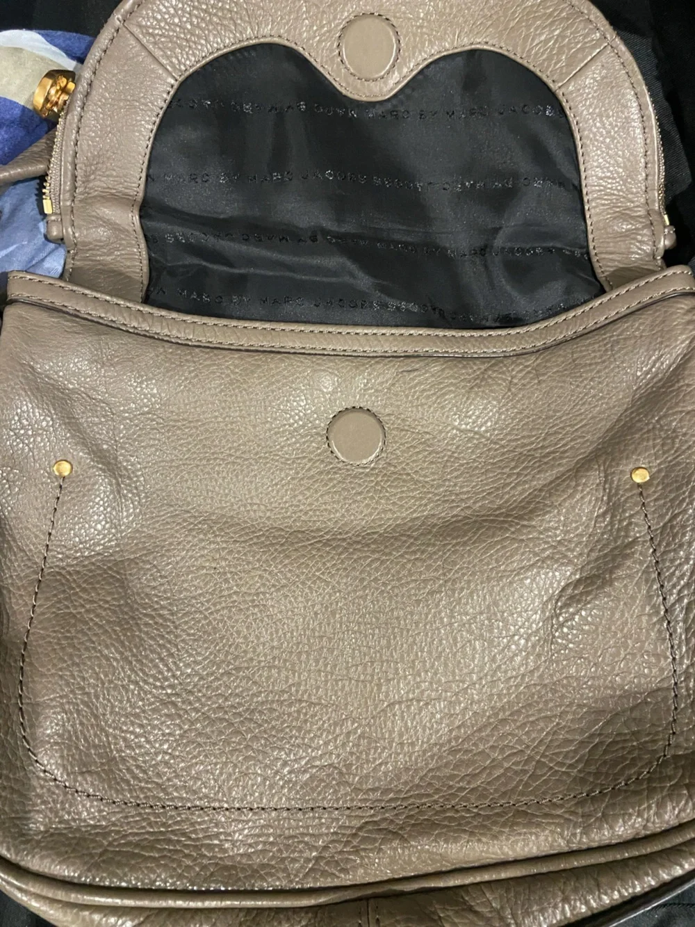 Marc by Marc Jacobs Taupe Leather Crossbody with Gold Hardware
